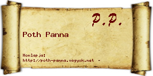 Poth Panna névjegykártya